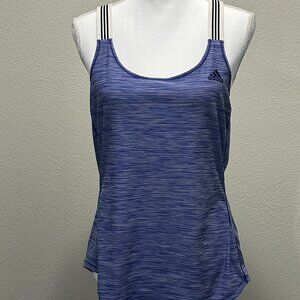Adidas Climalite cross back tank top with elastic straps, back peephole, medium